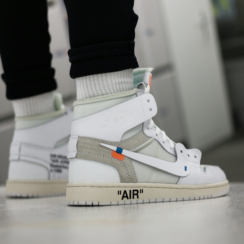 OFF-WHITE X AIR JORDAN 1 Retro High OG White 2018 AQ0818-100 Hi Top Sneakers 7